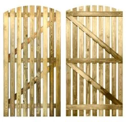 Ruby UK 6ft X 3ft Premium Curved Top Picket Gate Softwood