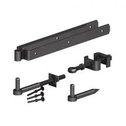 Ruby UK 24" Adjustable Field Gate Hinge Set - Epoxy Black 5 Bar Gates