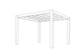Ruby UK Flat Roofed Premium Pergola No Overhang - Frame Only