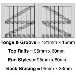 Ruby UK Croyde Mortise & Tenon T&G Entrance Gate (Pair) Softwood