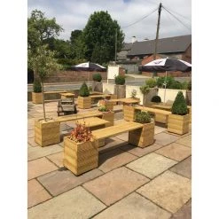 Ruby UK Square Decking Planters & Bench Combination