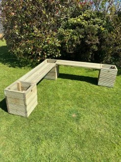Ruby UK Square Decking Planters & Bench Combination