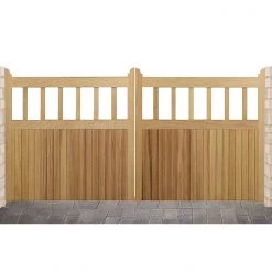 Ruby UK Hardwood Iroko Cottage Mortise & Tenon 3/4 1/4 Entrance Gates (Pair)