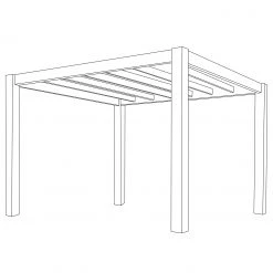 Ruby UK Flat Roofed Premium Pergola No Overhang - Frame Only