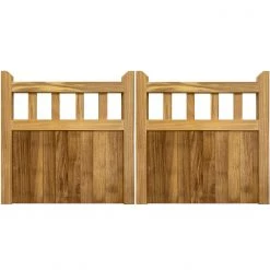 Ruby UK Hardwood Iroko Cottage Mortise & Tenon 3/4 1/4 Entrance Gates (Pair)