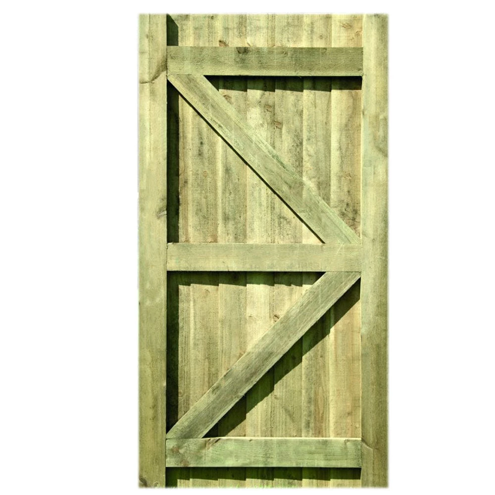 Ruby Featheredge Garden Gate (Green/Brown) Softwood 3 Ruby Featheredge Garden Gate (Green/Brown) Softwood