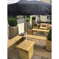 Ruby UK Square Decking Planters & Bench Combination