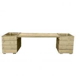 Ruby UK Large Square Decking Wooden Garden Planter & Bench Combination